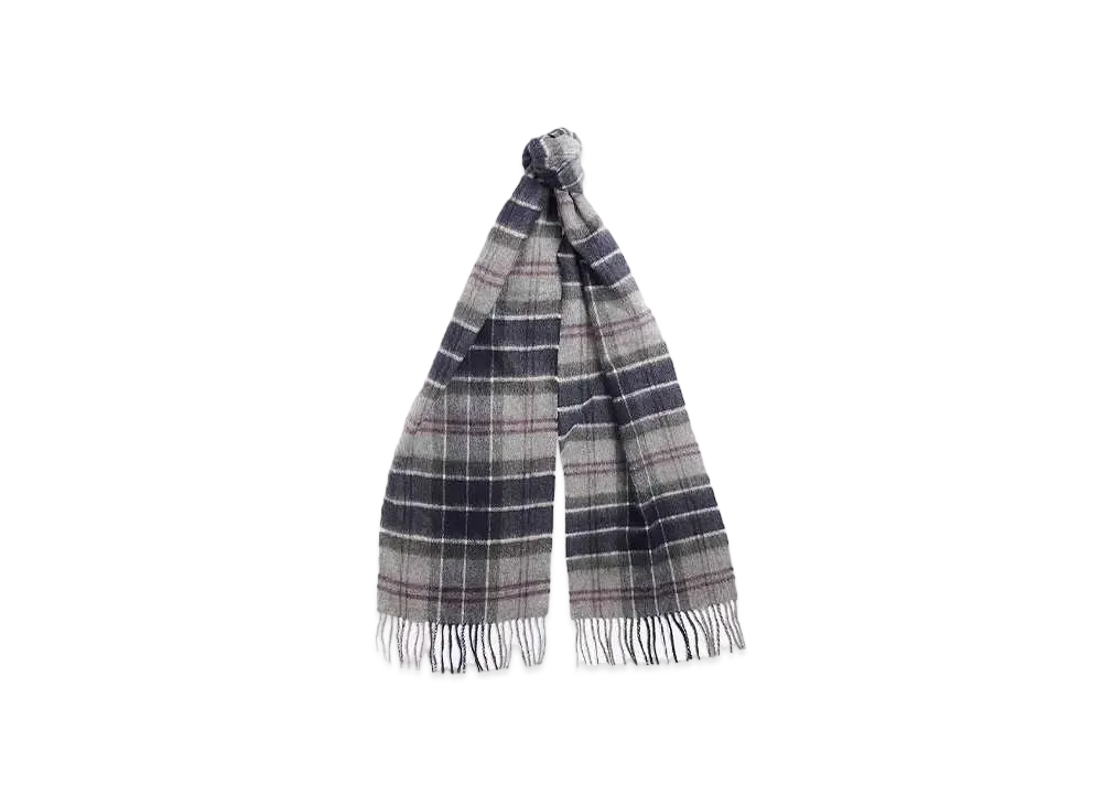 Barbour Wool / Cashmere Tartan Scarf "D Gray"