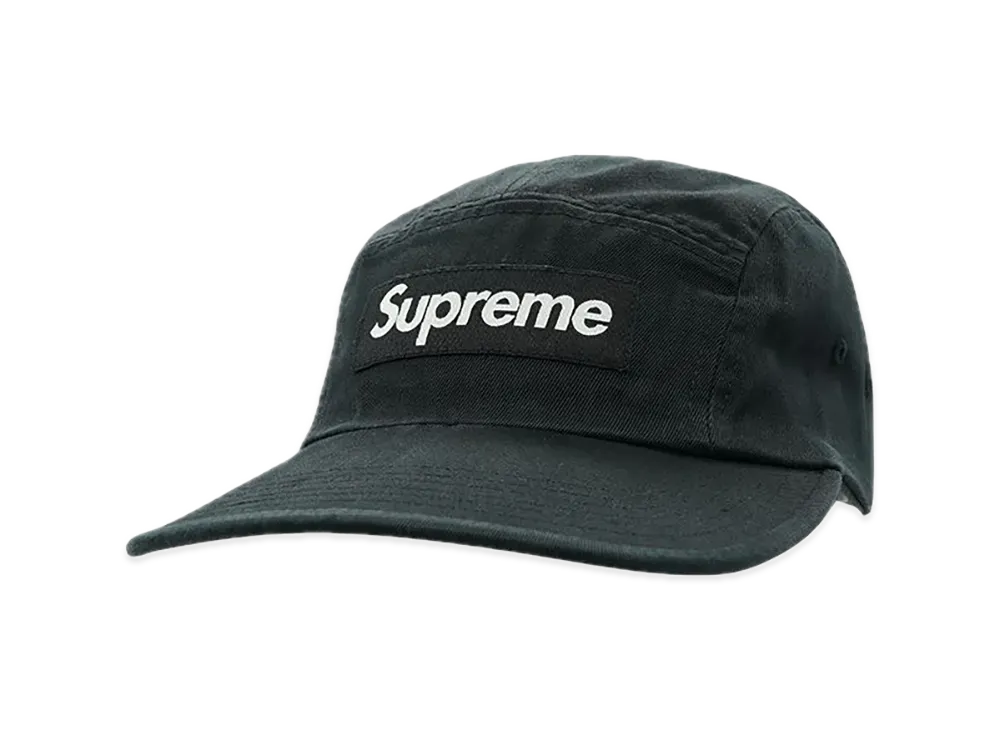 Supreme Washed Chino Twill Camp Cap "Black" (24SS)