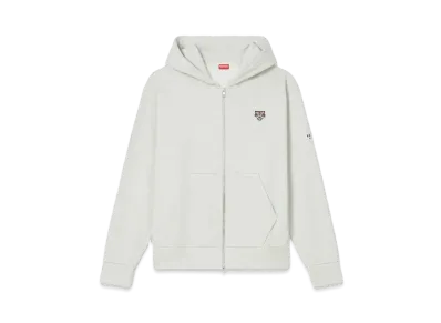 KENZO 'LUCKY TIGER' Embroidered Zip-up Hoodie "Pale Grey"