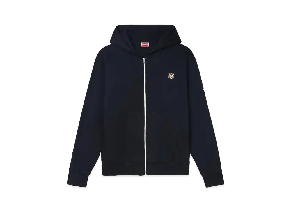 KENZO 'LUCKY TIGER' Embroidered Zip-up Hoodie "Black"