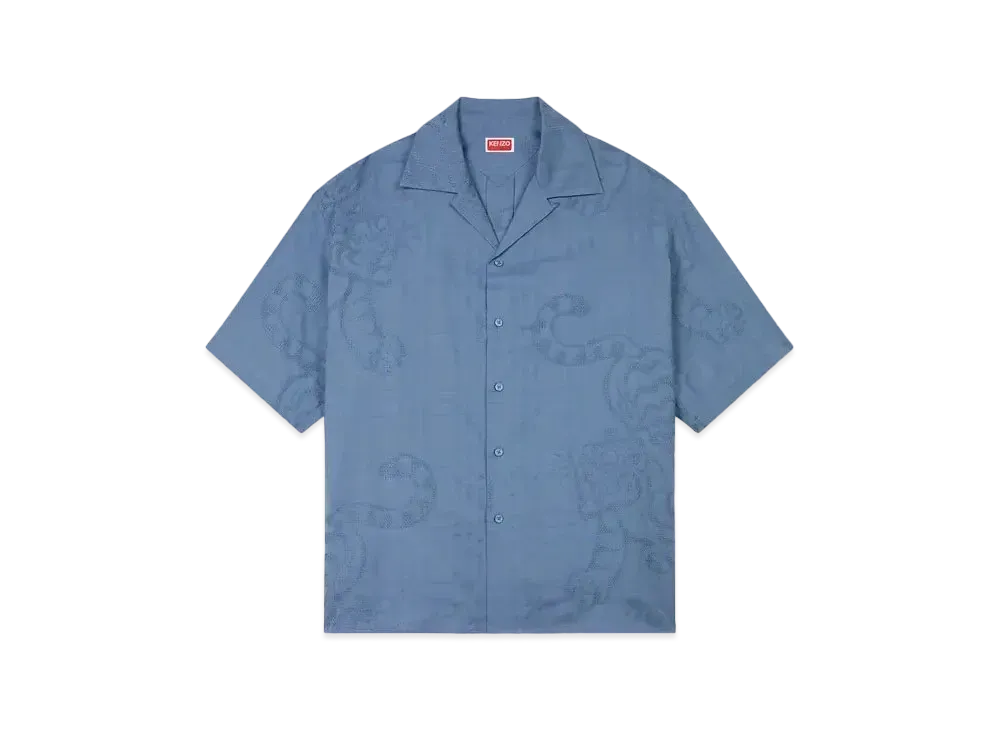 KENZO 'BAMBOO TIGER' Hawaiian Jacquard Shirt "Blue"