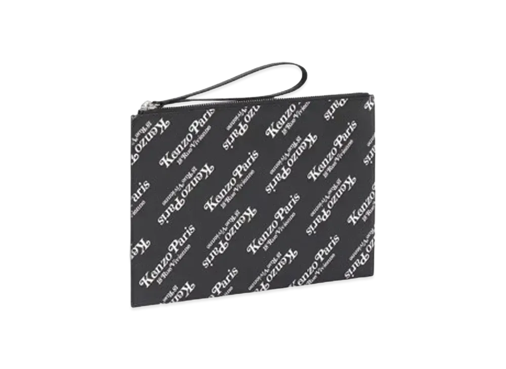 KENZO 'KENZOGRAM' Large Leather Pouch "Black"