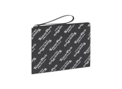 KENZO 'KENZOGRAM' Large Leather Pouch "Black"