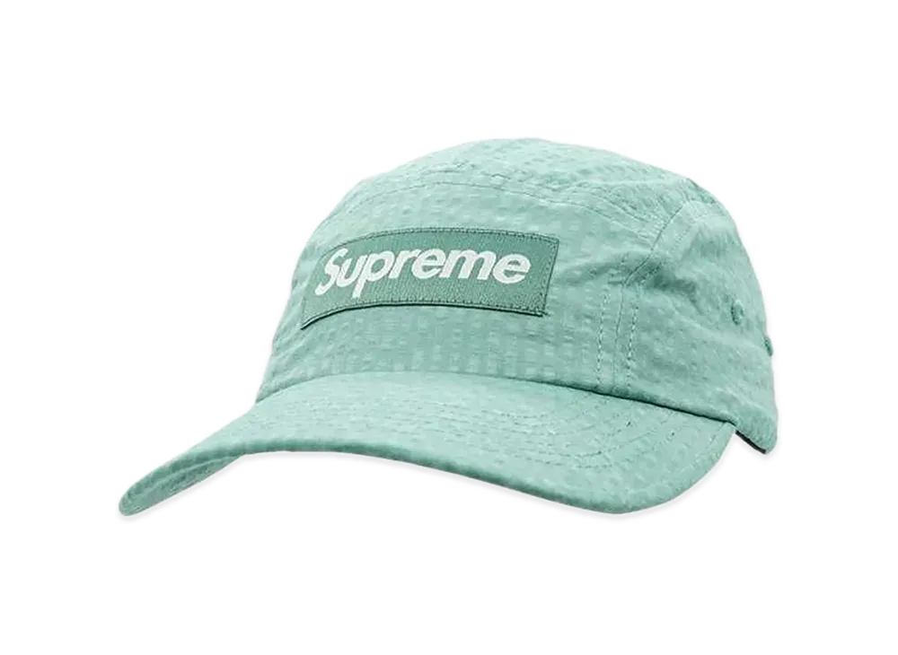 Supreme Washed Seersucker Camp Cap "Sage"