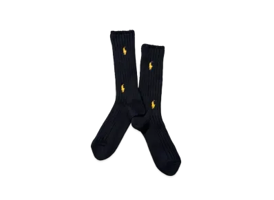 Polo Ralph Lauren x BEAMS Navy And Gold Logo Collection Socks "Navy"
