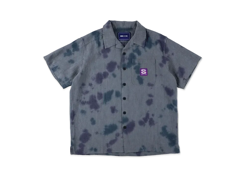 WIND AND SEA Uneven Dye Open Collar S/S Shirt "Smalt"