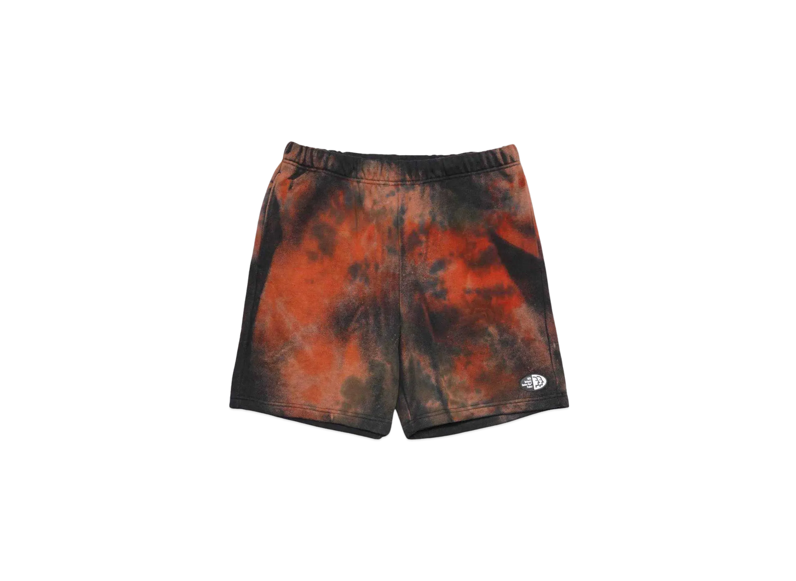 HOMBRE Nino TIE DYE SWEAT SHORTS "BLACK / ORANGE"