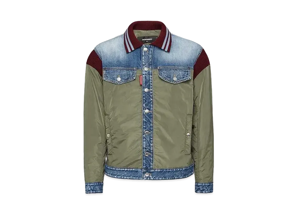 Dsquared2 Varsity Denim Jacket "Olive Green"