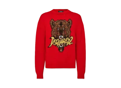 Dsquared2 Jacquarded Crewneck Pullover "Red"