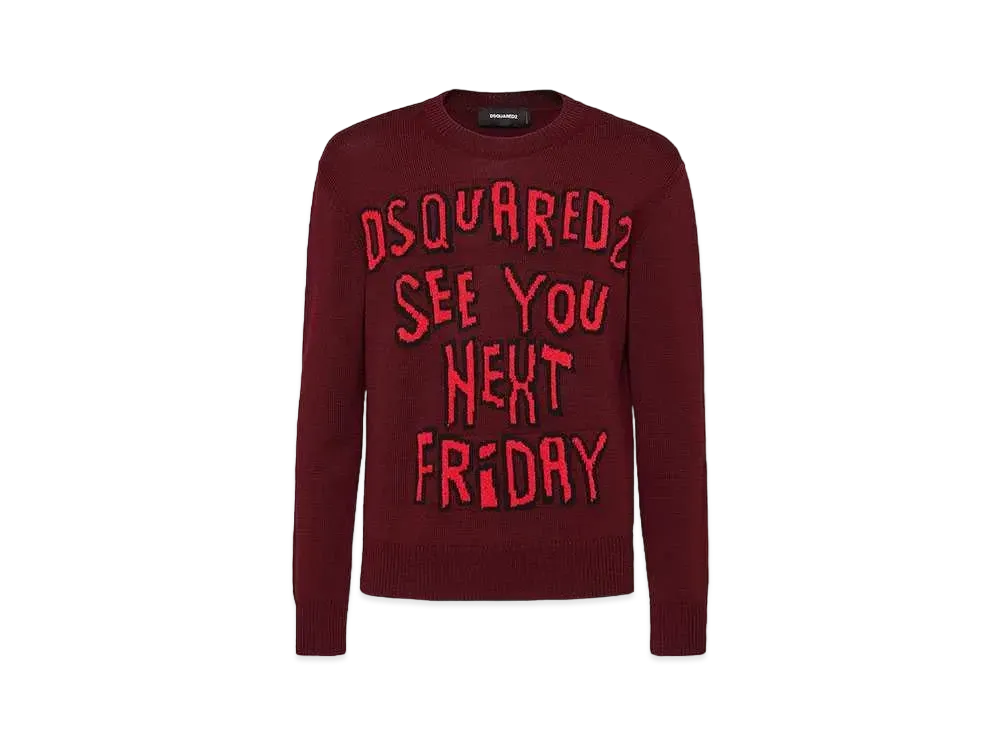 Dsquared2 Jacquarded Crewneck Pullover #1 "Bordeaux"