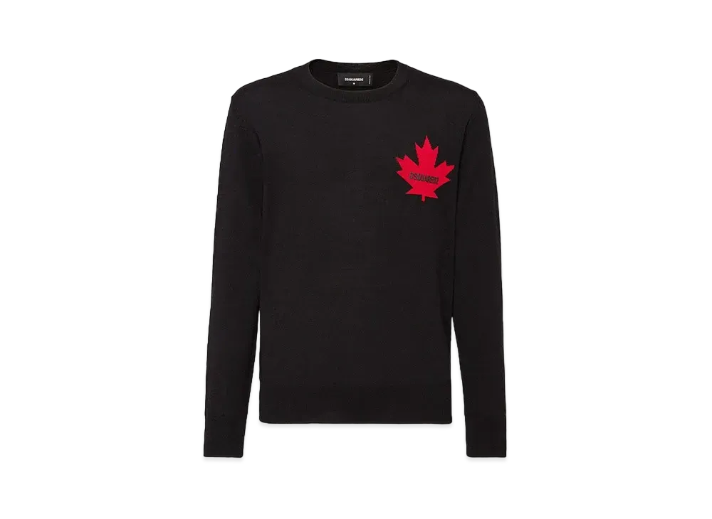 Dsquared2 D2 Leaf Crewneck Pullover "Black"