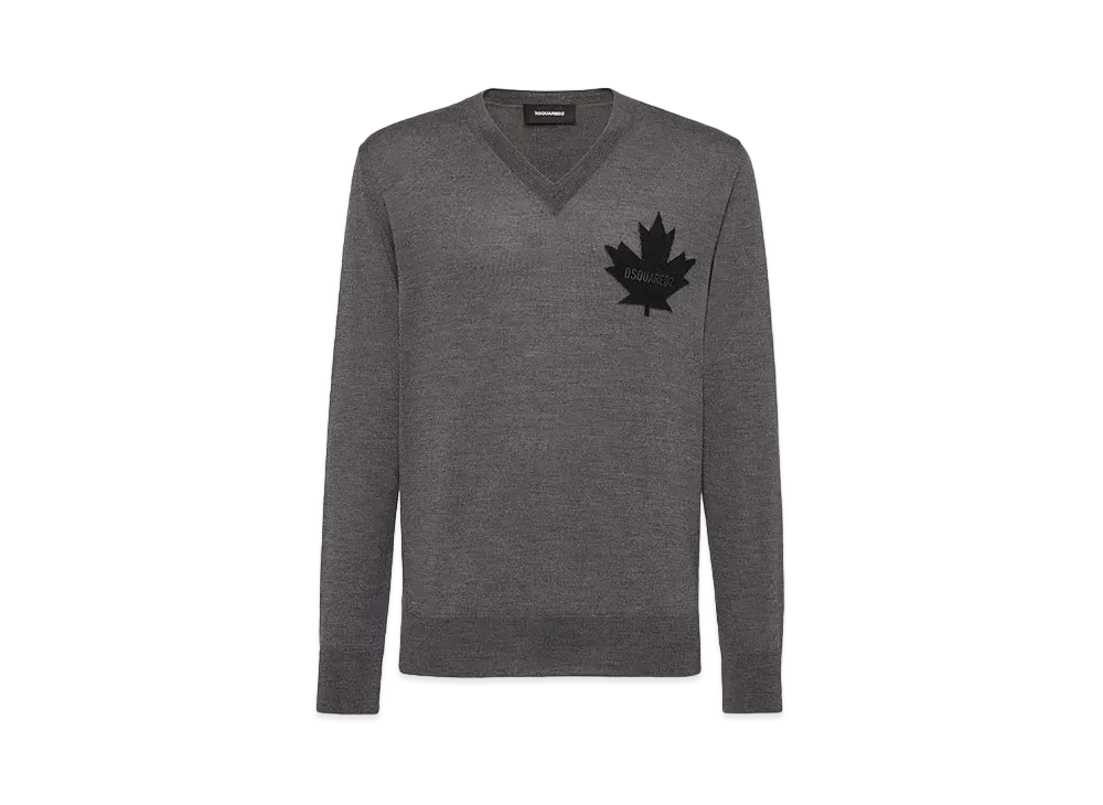 Dsquared2 D2 Leaf V Neck Pullover "Gray"