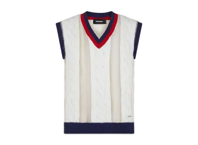 Dsquared2 Mohair Cable-Knit Vest "Off White"
