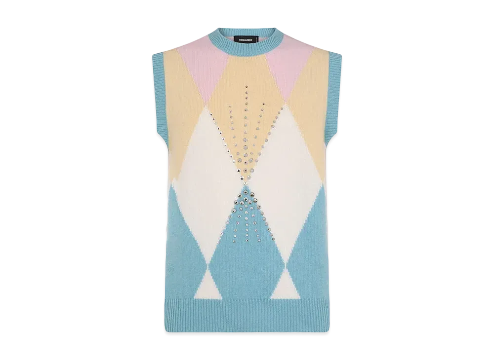 Dsquared2 Jacquarded Cotton Vest "Multicolor"