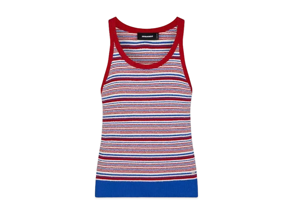 Dsquared2 Multicolor Stretch Cotton Knitted Top "Multicolor"