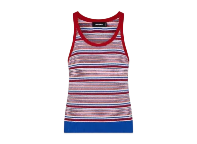 Dsquared2 Multicolor Stretch Cotton Knitted Top "Multicolor"