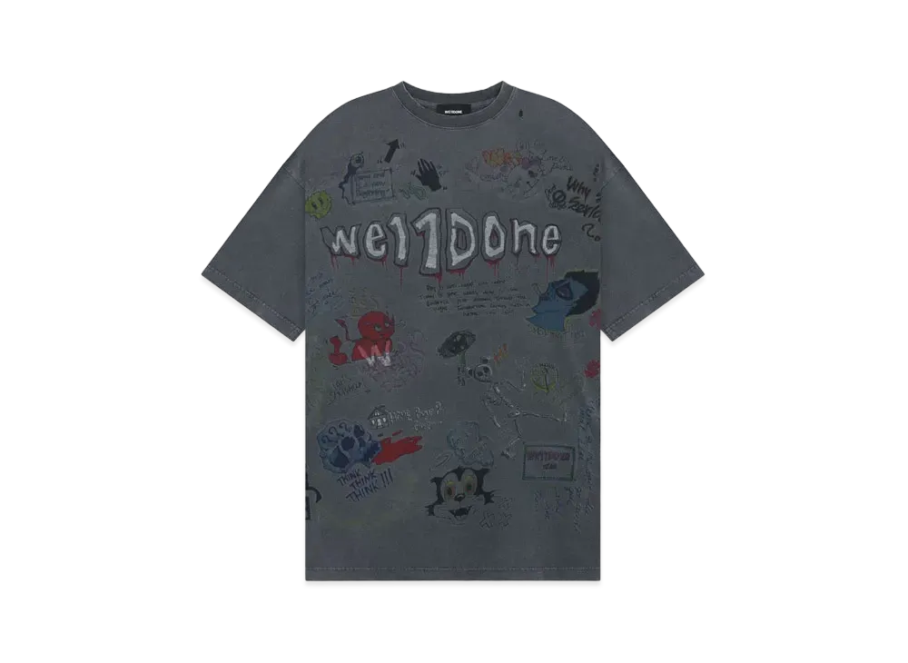 WE11DONE Graphic T-shirt "Gray"