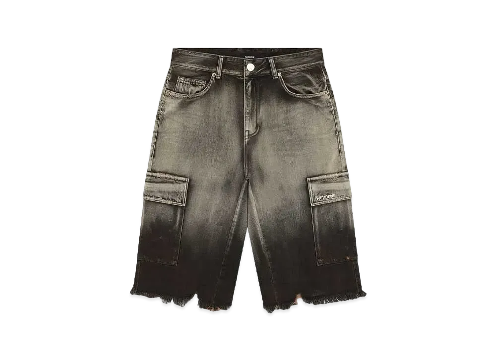 WE11DONE Denim Cargo Shorts "Black"