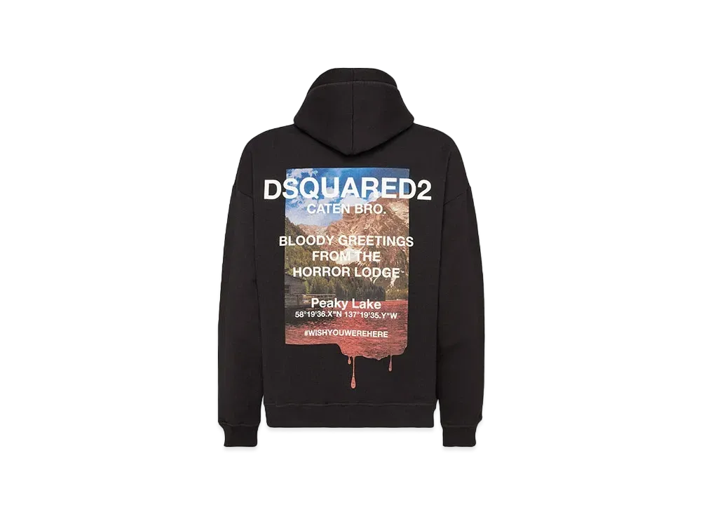 Dsquared2 Party Lake Relax Fit Hoodie Sweatshirt "Black"