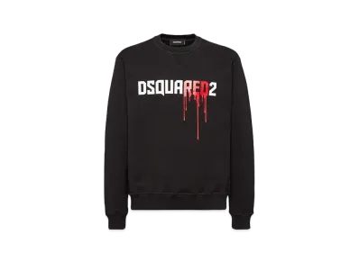 Dsquared2 Bloody Red Logo Cool Fit Crewneck Sweatshirt "Black"
