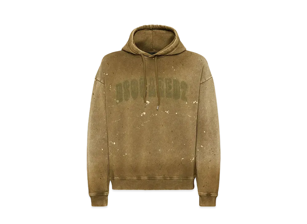 Dsquared2 Delave Relax Fit Hoodie Sweatshirt "Bleach Brown"