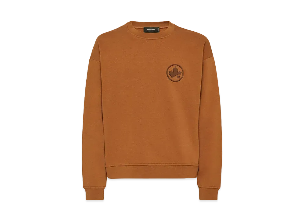 Dsquared2 Maple Leaf Relax Fit Crewneck Sweatshirt "Brown"
