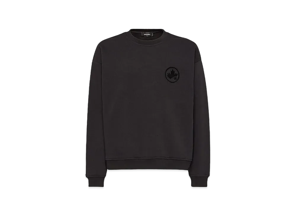 Dsquared2 Maple Leaf Relax Fit Crewneck Sweatshirt "Black"