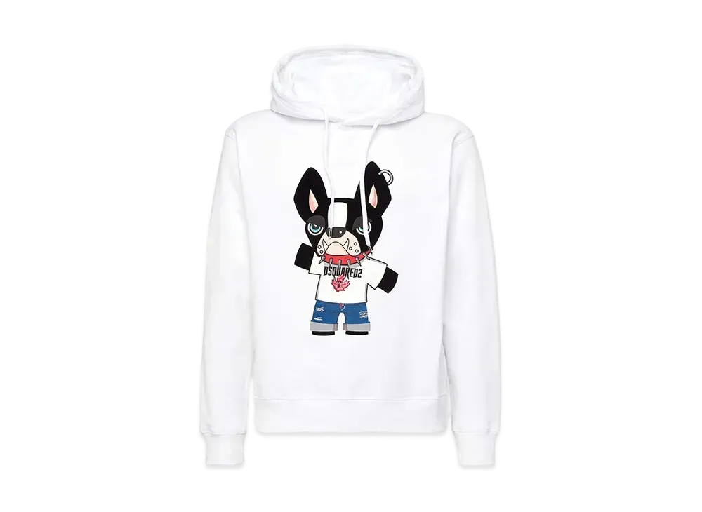 Dsquared2 Printed Ciro Cool Fit Hoodie Sweatshirt "White"