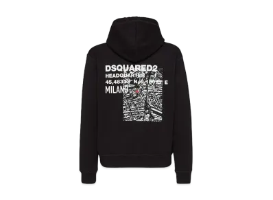 Dsquared2 Ceresio Map Cool Fit Hoodie Sweatshirt "Black"