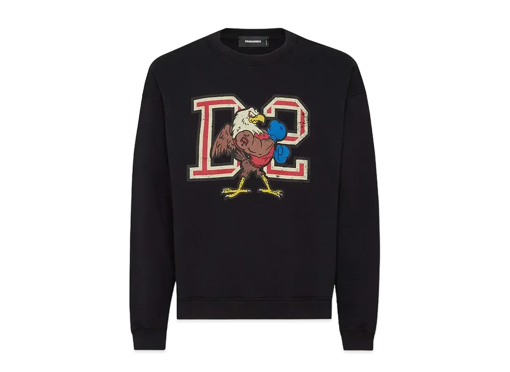 Dsquared2 D2 Brushed Fleece Relax Fit Sweatshirt "Black"