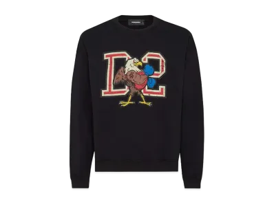 Dsquared2 D2 Brushed Fleece Relax Fit Sweatshirt "Black"