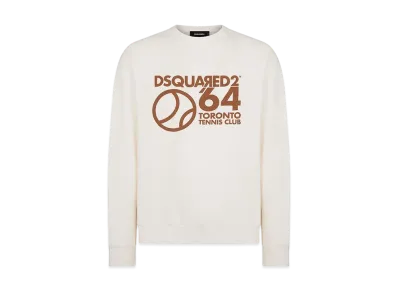 Dsquared2 Toronto Tennis Club Cool Raglan Fit Crewneck Sweatshirt "Off White"