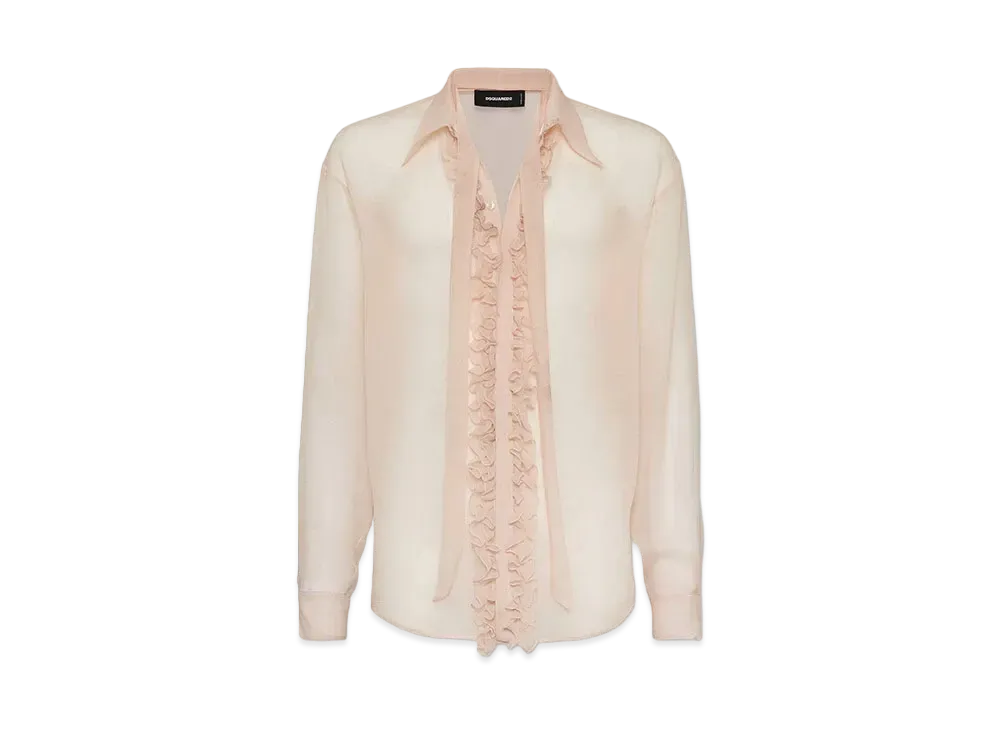 Dsquared2 Silk Ruffles Shirt "Nude"