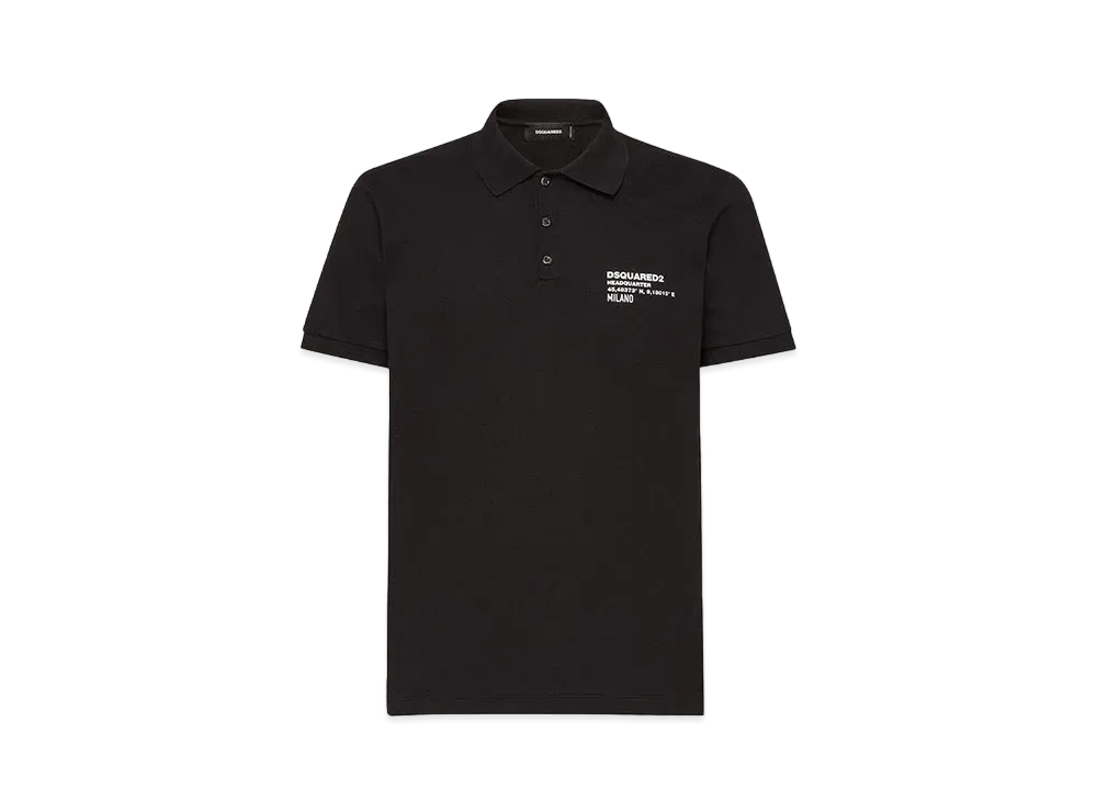 Dsquared2 Logo Tennis Fit Polo Shirt "Black"