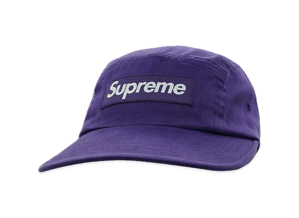 Supreme Washed Chino Twill Camp Cap "Purple"(24SS)