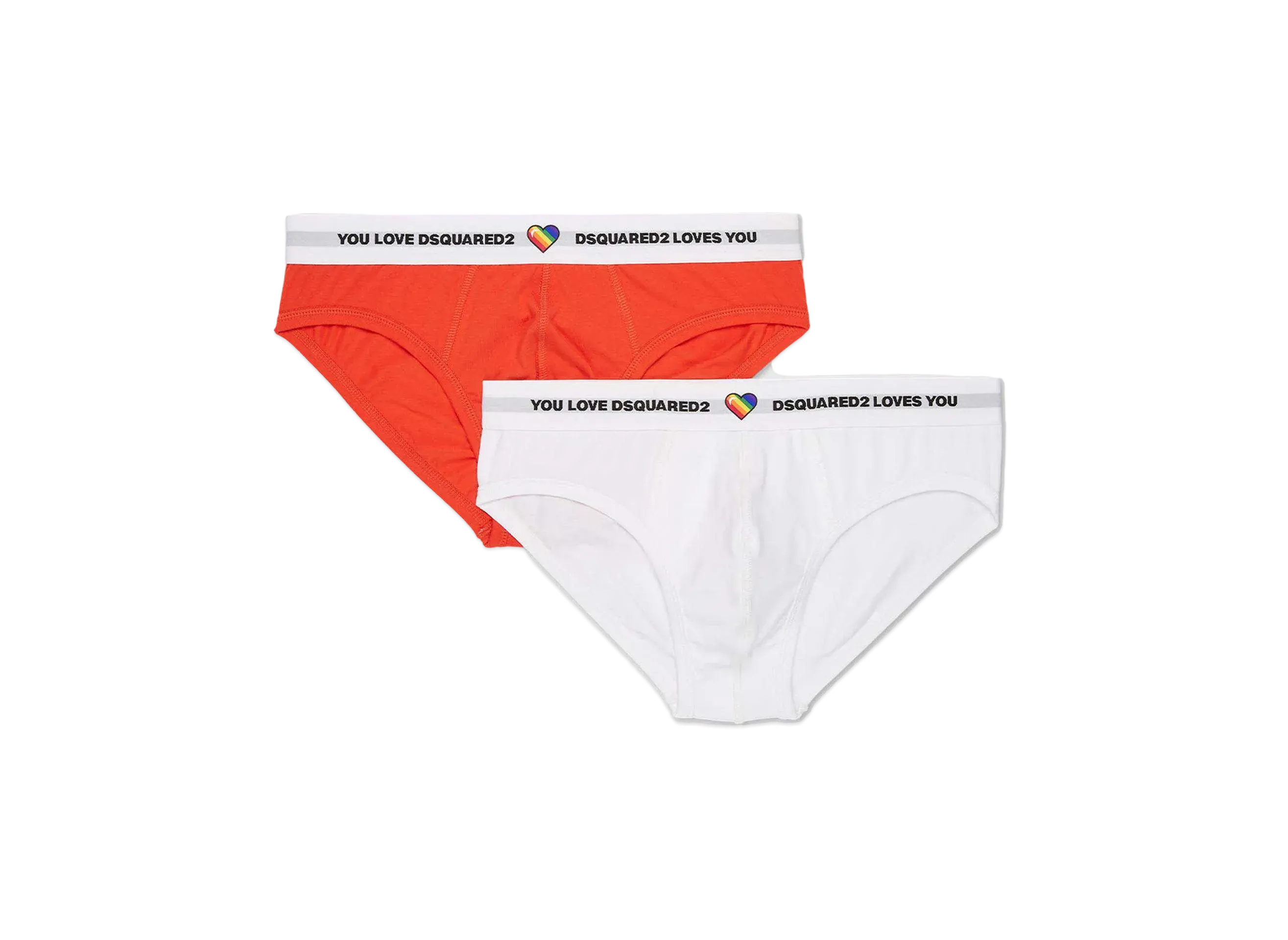 Dsquared2 Pride Brief Twin Pack "White/Orange"