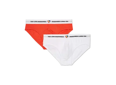 Dsquared2 Pride Brief Twin Pack "White/Orange"