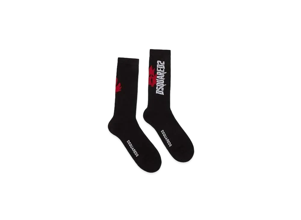 Dsquared2 Mid-Crew Socks "Black/White"