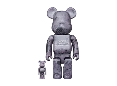 MEDICOM TOY "BEARBRICK" -NASA- MOON FOOTPRINTS 100% & 400%
