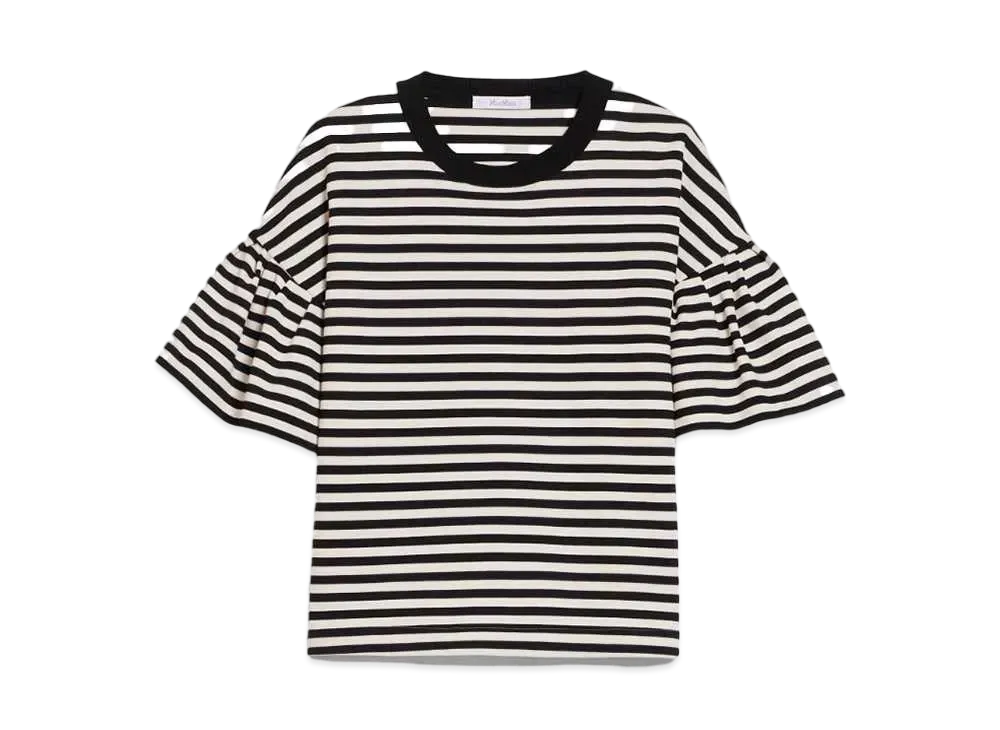 Max Mara Payrac Viscose Jersey Boxy T-shirt "Blak/White"