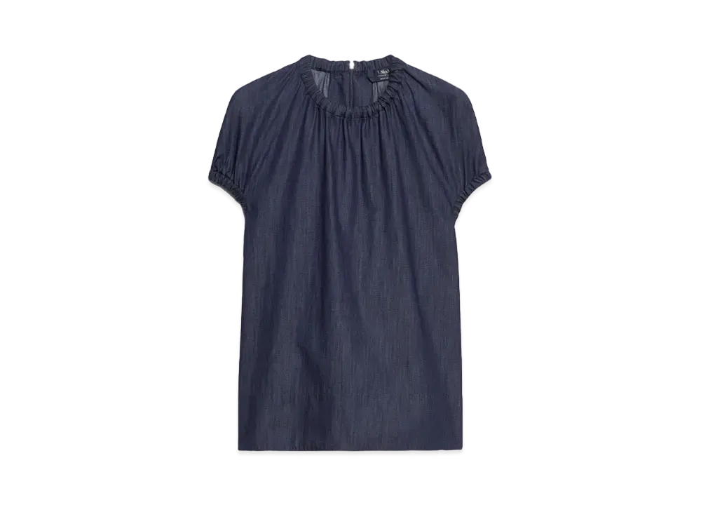 Max Mara Baiocco Pure Cotton Denim Top "Navy"