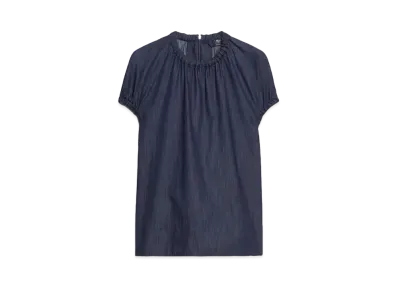 Max Mara Baiocco Pure Cotton Denim Top "Navy"