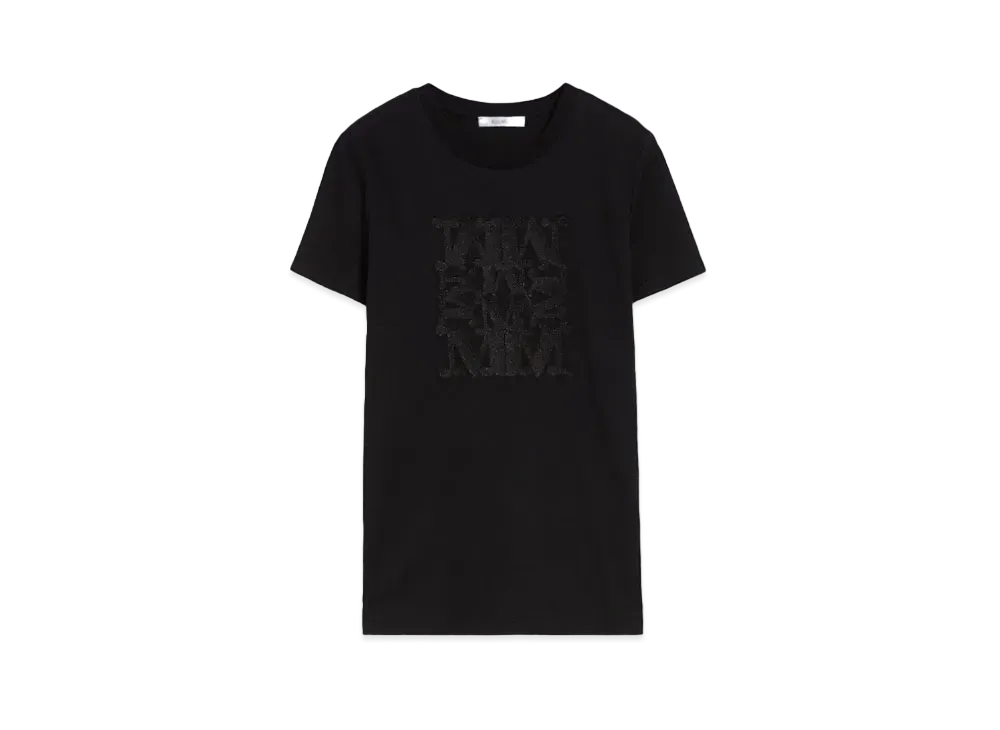 Max Mara Taverna Pure Cotton Applique T-Shirt "Black"