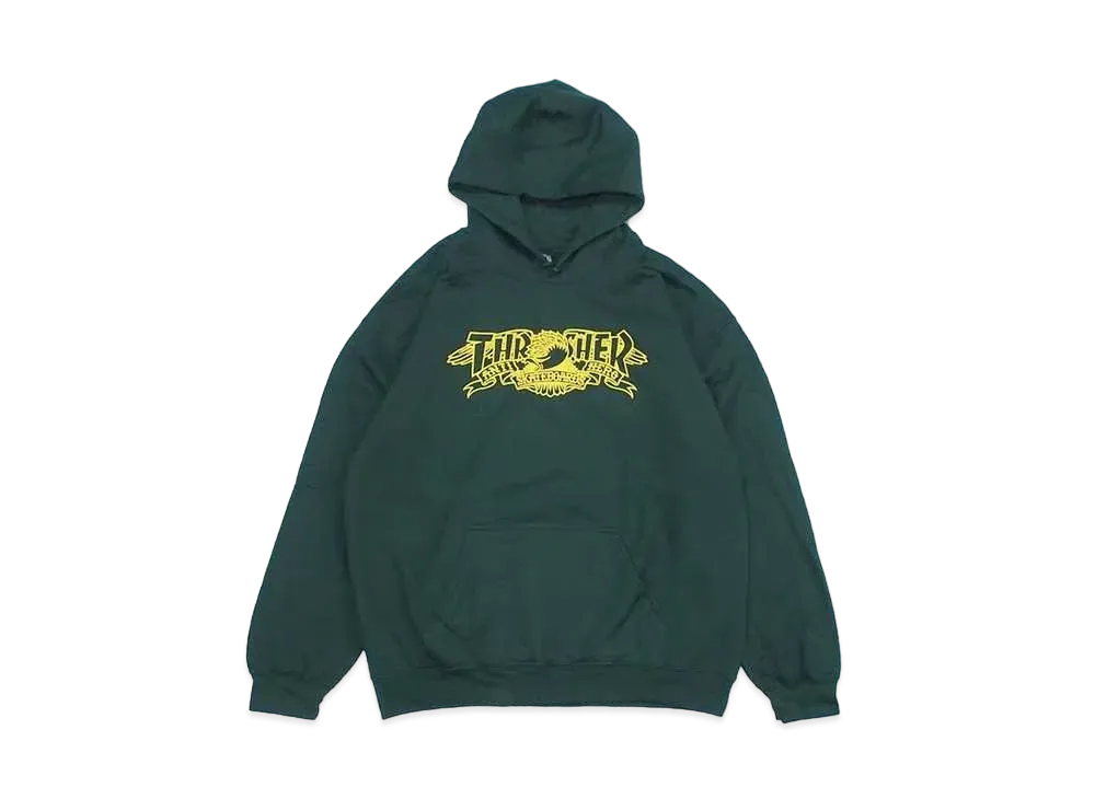 THRASHER x ANTI HERO Mag Banner Hoodie "Forest Green"