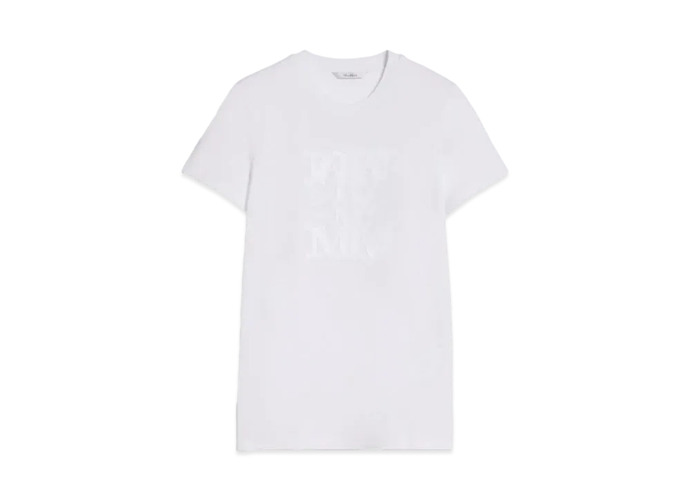 Max Mara Taverna Pure Cotton Applique T-Shirt "Optical White"