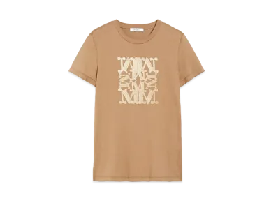 Max Mara Taverna Pure Cotton Applique T-Shirt "Clay"