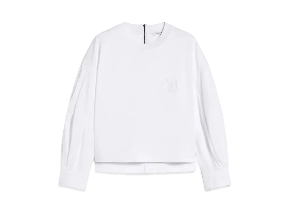 Max Mara Dolly Cotton Poplin Jersey T-Shirt "White"
