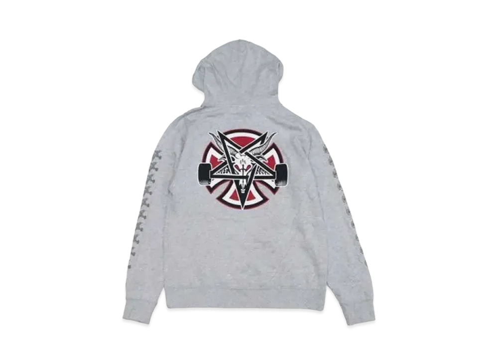 THRASHER x INDEPENDENT Pentagram Cross Pullover Hood "Heather Gray"