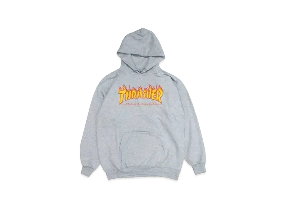THRASHER Flame Logo Hoodie "Gray"