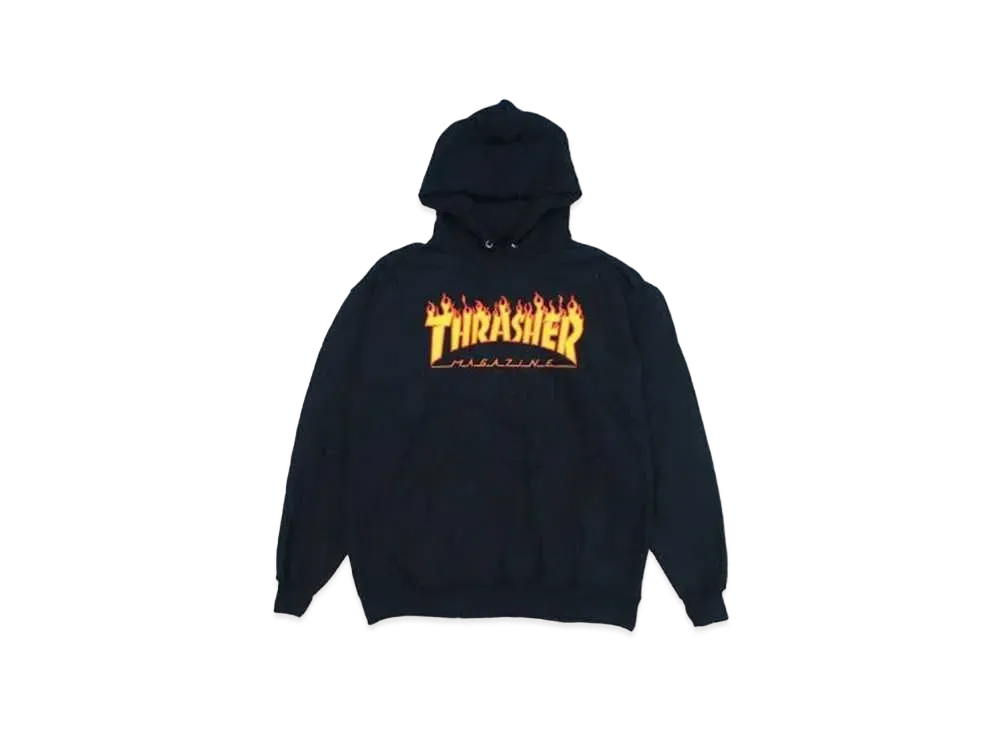 THRASHER Flame Logo Hoodie "Black"